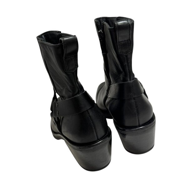 Paul Green West Bootie Black Leather Womens UK 5.5/US 8 Moto-Biker New $499 - Picture 5 of 6